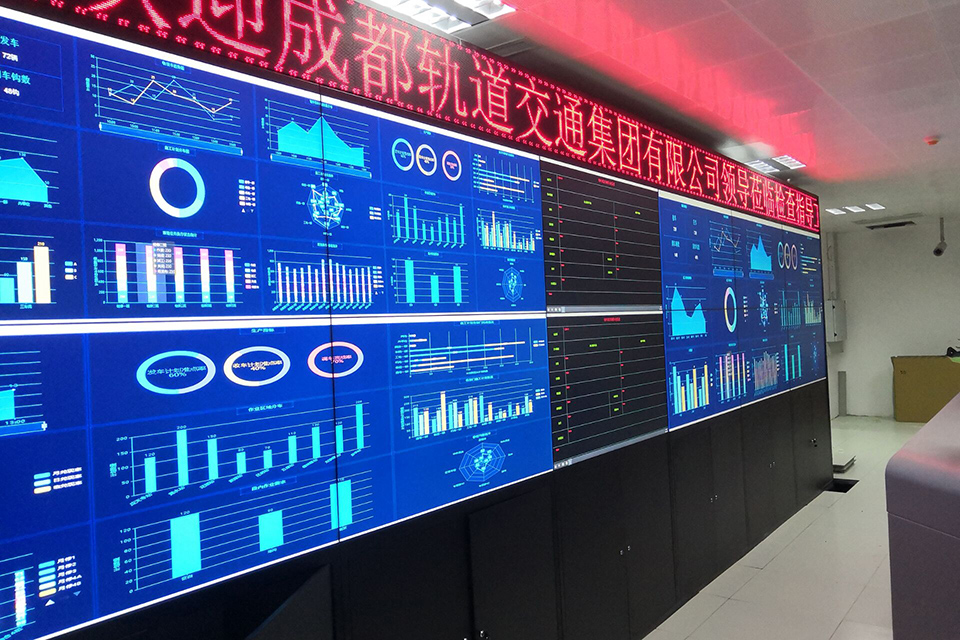 成都軌道交通6號(hào)線(xiàn)一二期、8號(hào)線(xiàn)一期、10號(hào)線(xiàn)二期、11號(hào)線(xiàn)一期工程車(chē)輛基地綜合自動(dòng)化管理系統(tǒng)顯示屏系統(tǒng)子系統(tǒng)—元華地鐵停車(chē)場(chǎng)DCC控制中心-55寸LCD1